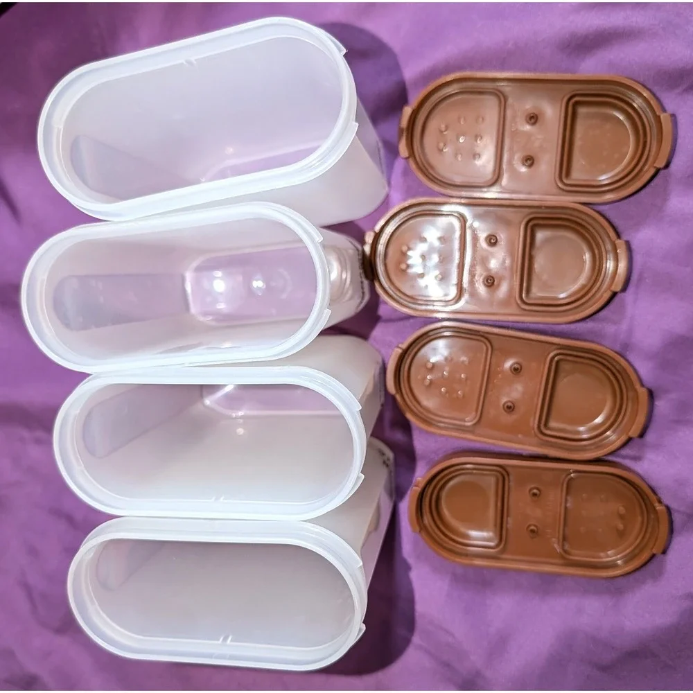Vintage Tupperware Brown 8pc Modular Mates Spice Rack Wall Mount 1843 1845